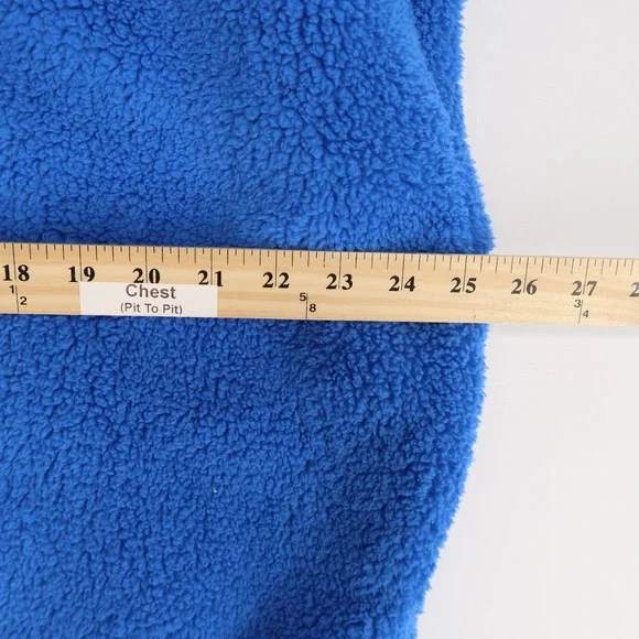 Free People Scout It Out Vest Womens XS Cobalt Blue Fleece Snap Front Boxy Fit - Picture 11 of 11